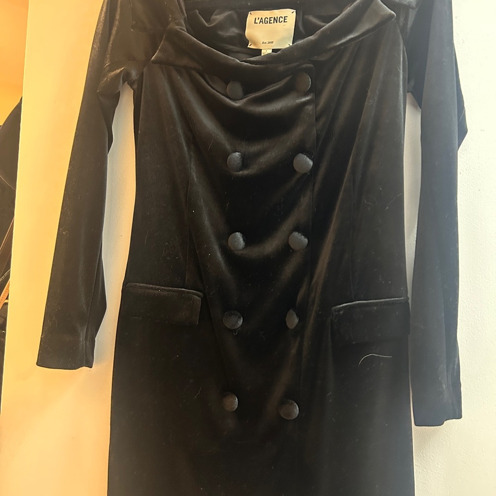 L'AGENCE Black Long Sleeve Dress